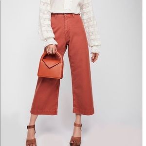 Free People Rust Wide-Leg Pants